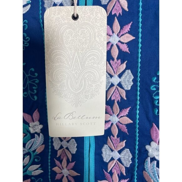 LA BELLUM HILLARY SCOTT Embroidered Short‎ Jacket Women's 1X Cobalt Multi NWT - Picture 11 of 15
